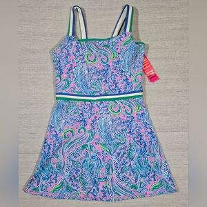 Lilly Pulitzer Luxletic Deidra Dress XS Lilac Rose We Mermaid It UPF50 NO SHORTS